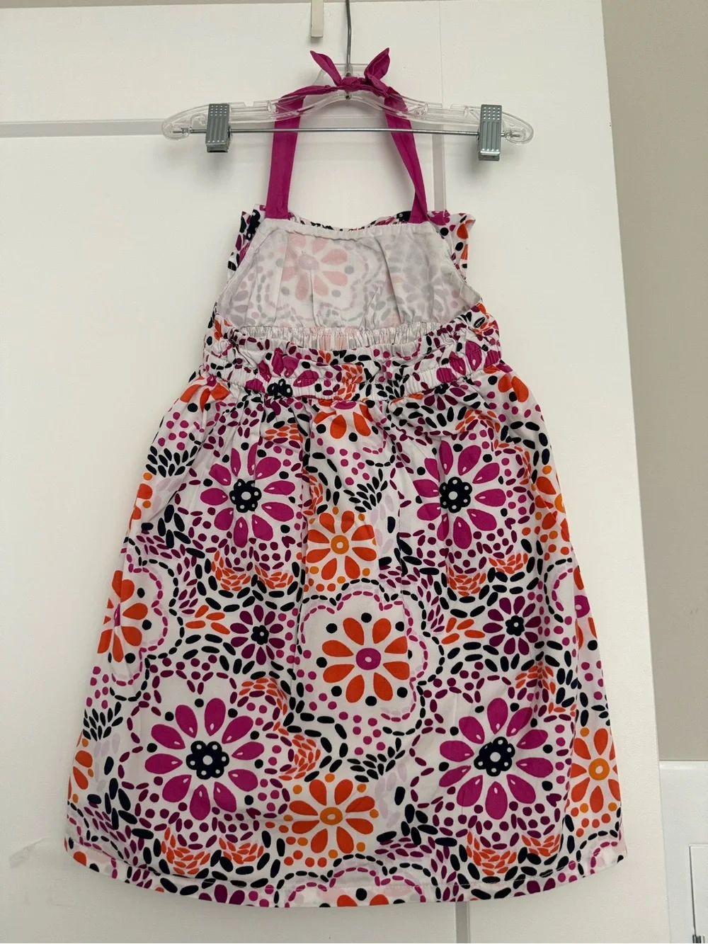 Gymboree Pink, Orange and Black Floral Halter Dress